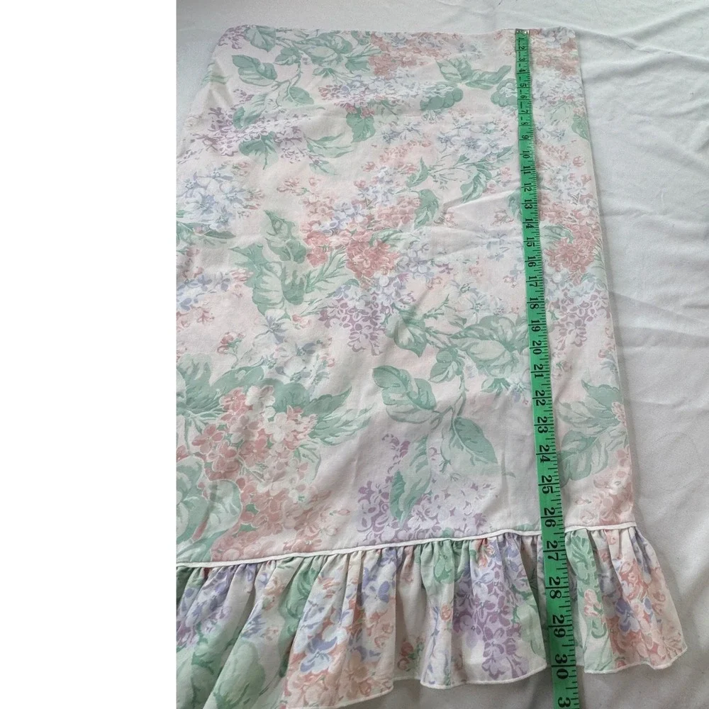 Vintage Martex Floral Ruffle Pillowcase Set 2 Standard Percale Lilac Hydrangea - Picture 9 of 10